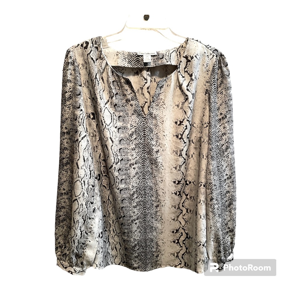 Dalia Collection blouse snake skin design in size L